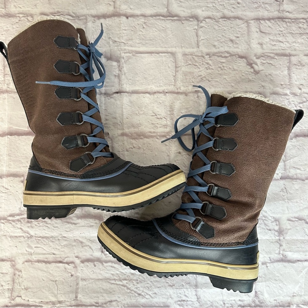 Sorel Women’s 6 Shoe Tivoli Lace Up High Duck Boot Winter Rubber Leather - Picture 2 of 14